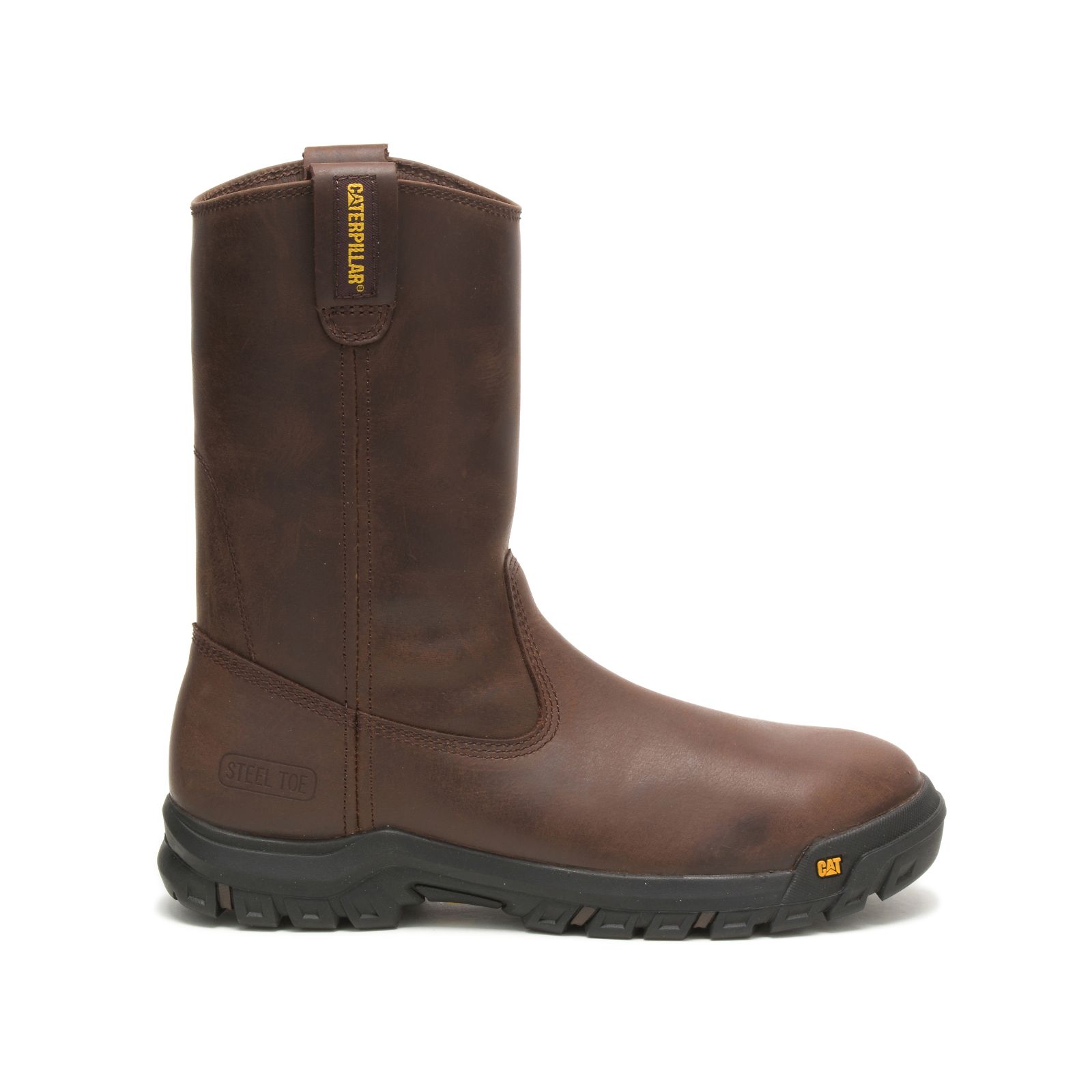 Caterpillar Boots South Africa - Cat Men's Drawbar Steel Toe Steel Toe Boots Brown DY9845103